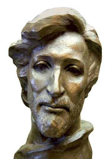 Tvář K. H. Máchy. Na základě pečlivého antropologického bádání byla vytvořena busta, která je dosud nejvěrnější rekonstrukcí básníkovy podoby Tvář K. H. Máchy. Na základě pečlivého antropologického bádání byla vytvořena busta, která je dosud nejvěrnější rekonstrukcí básníkovy podoby