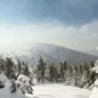 Lysá hora v Krkonoších pokrytá sněhem